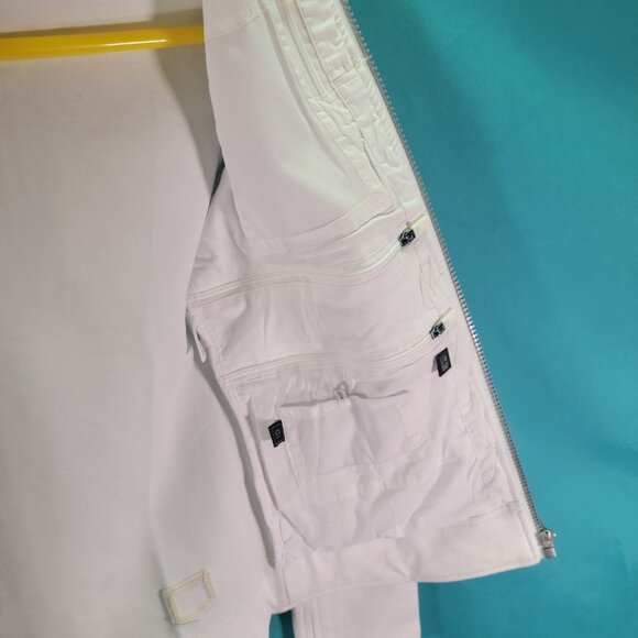 Scottevest SEV The Chloe Glow Hoodie XS White Zip-Up  Jacket With Hood & Pockets - Picture 14 of 14